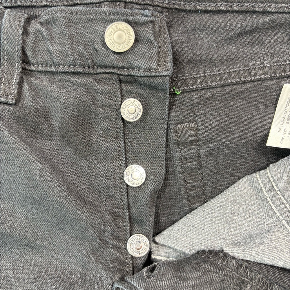 Levis Premium Wedgie Button Fly High Rise Frayed Hem Black Jeans | Size 29 - Picture 6 of 16
